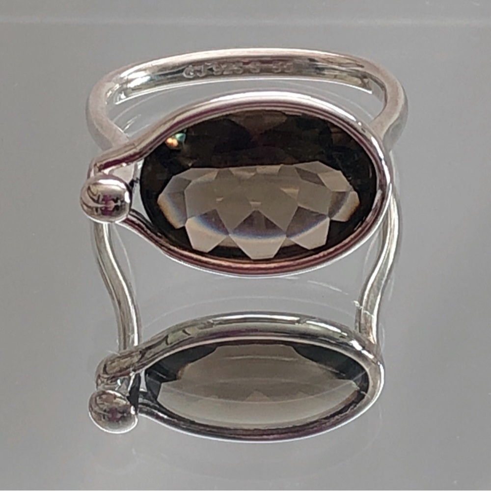 New Georg Jensen Savannah Smoky Quartz Sterling Silver Ring